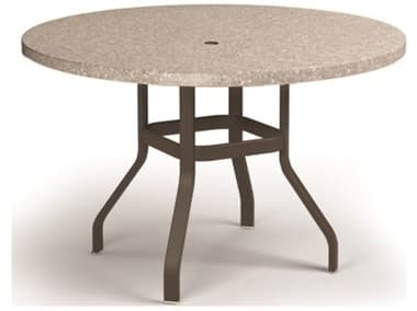 Homecrest Shadow Rock Aluminum 48'' Wide Round Counter Table with Umbrella Hole HC3748RBSH