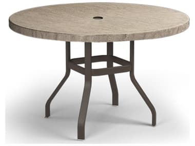 Homecrest Slate Aluminum 48'' Round Counter Table with Umbrella Hole HC3748RBSL