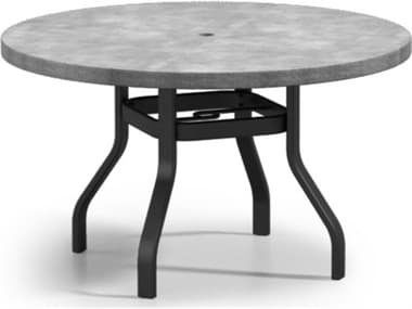Homecrest Concrete Aluminum 48'' Round Dining Table with Umbrella Hole HC3748RDCT