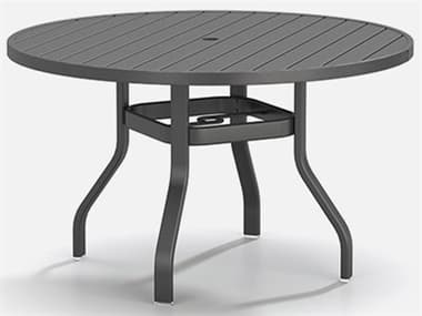 Homecrest Latitude Aluminum 48'' Round Dining Table with Umbrella Hole HC3748RDLT