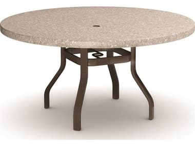 Homecrest Shadow Rock Aluminum 48'' Round Dining Table with Umbrella Hole HC3748RDSH