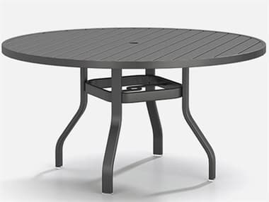 Homecrest Latitude Aluminum 54'' Round Dining Table with Umbrella Hole HC3754RDLT