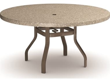 Homecrest Stonegate Aluminum 54'' Round Dining Table with Umbrella Hole HC3754RDSG