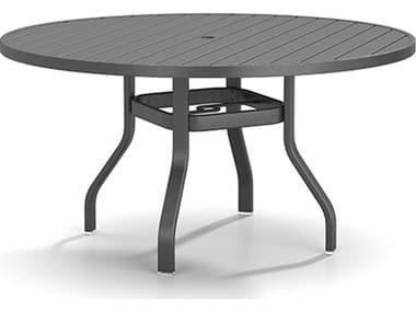 Homecrest Latitude Aluminum 54" Round Dining Table with Umbrella Hole HC3754RFLT