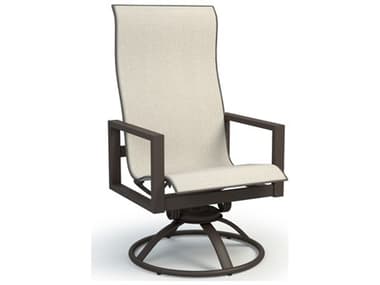 Homecrest Sutton Sling Aluminum High Back Swivel Rocker Dining Arm Chair HC45900