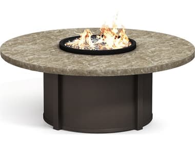 Homecrest Sandstone Aluminum 54'' Wide Round Fire Pit Table HC54RSSFPTT89RNC