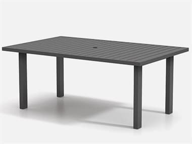 Homecrest Latitude Aluminum 67''W x 42''D Rectangular Dining Post Base Table with Umbrella Hole HC624267DLT