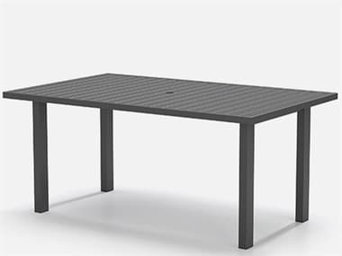 Homecrest Latitude Aluminum 67''W x 42''D Rectangular Cafe Post Base Table with Umbrella Hole HC624267FLT