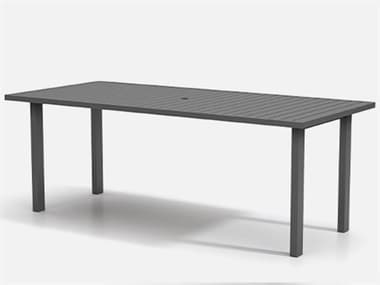 Homecrest Latitude Aluminum 93''W x 42''D Rectangular Counter Post Base Table with Umbrella Hole HC624293BLT