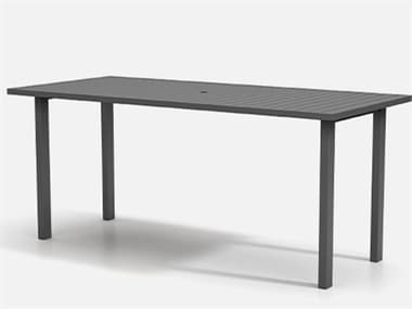 Homecrest Latitude Aluminum 93''W x 42''D Rectangular Bar Post Base Table with Umbrella Hole HC624293BRLT