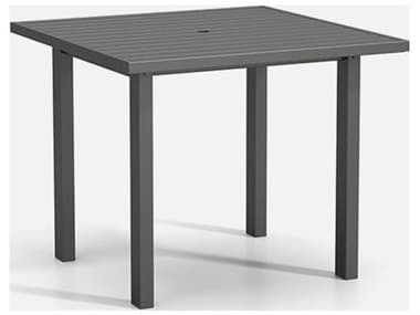 Homecrest Latitude Aluminum 42'' Wide Square Post Base Counter Table With Umbrella Hole HC6242SBLT