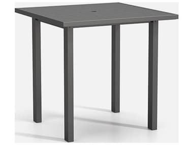 Homecrest Latitude Aluminum 42'' Wide Square Post Base Bar Table with Umbrella Hole HC6242SBRLT