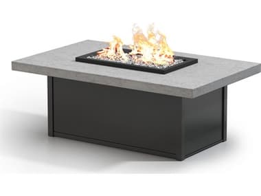 Homecrest Concrete Aluminum 52''W x 32''D Rectangular Fire Pit Table HC893252XCTTT89XNC