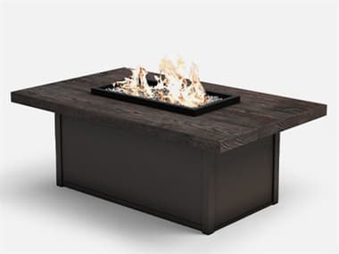 Homecrest Timber Faux Wood Aluminum 52''W x 32''D Rectangular Fire Pit Table Top HC893252XTMTT