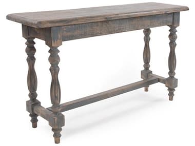 Howard Elliott Distressed Farm House Rectangular Wood Blue Gray Brown Console Table HE110004