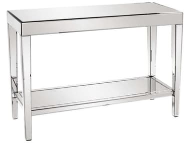 Howard Elliott Mirrored Rectangular Glass Silver Console Table HE11096