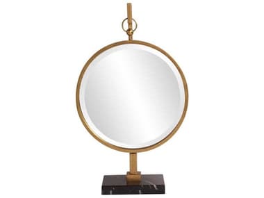 Howard Elliott Medallion Gold Leaf 18'' Round Table Mirror HE11213