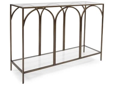 Howard Elliott Palladio Rectangular Glass Bronze Console Table HE11259