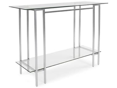 Howard Elliott Stanton Rectangular Glass Silver Console Table HE11275