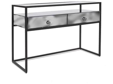 Howard Elliott Metro Rectangular Glass Smoked Gray Black Desk/Console Table HE11288