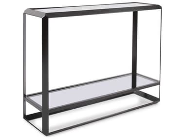 Howard Elliott Liam Rectangular Glass Smokes Gray Black Console Table HE11289