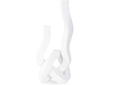 Howard Elliott Matte White Danner Abstract Double Candle Holder/Vase HE12338