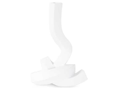 Howard Elliott Matte White Danner Abstract Single Candle Holder/Vase HE12339