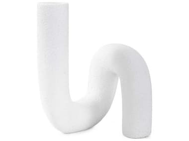 Howard Elliott Abstract Curved Matte White Vase HE12368