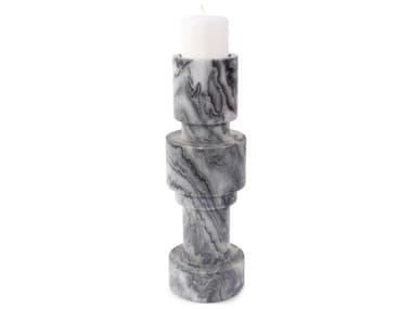 Howard Elliott Gray Black Modern Clarinda Candle Holder HE130048