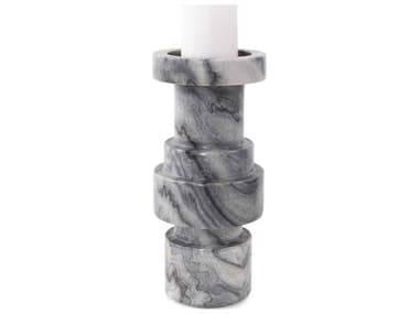 Howard Elliott Gray Black Modern Clarinda Candle Holder HE130049