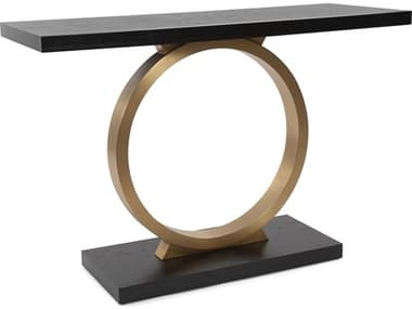 Howard Elliott Annular Rectangular Wood Black Gold Console Table HE150001