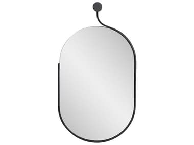 Howard Elliott Hudson Black Oval Wall Mirror HE170046