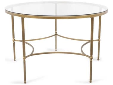 Howard Elliott Bonnifait Round Glass Bronze Dining Table HE170069