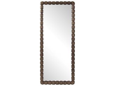 Howard Elliott Wooden Bobbin Stained Brown Rectangular Wall Mirror HE170093