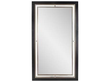Howard Elliott Bertoia Wood Grain Black Rectangular Wall Mirror HE170111