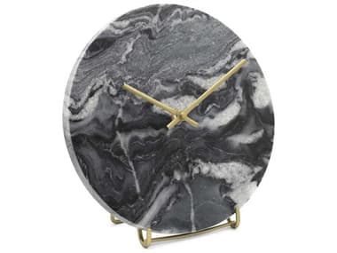 Howard Elliott Piero Black Gray Brass Clock HE190011