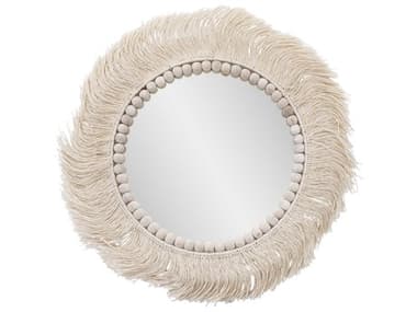 Howard Elliott Fringe Textured Brown Round Wall Mirror HE190014