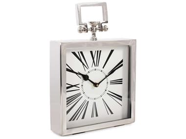 Howard Elliott Herbert Polished Silver Clock HE190026