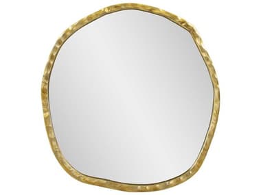 Howard Elliott Martine Brass Round Wall Mirror HE190035