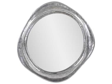 Howard Elliott Martine Silver Round Wall Mirror HE190036