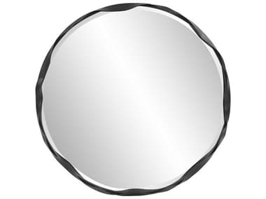 Howard Elliott Ripley Matte Black 36'' Round Wall Mirror HE19137