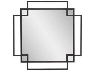 Howard Elliott Geo Matte Black Square Wall Mirror HE19155