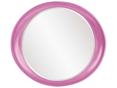 Howard Elliott Ellipse Glossy Hot Pink 35''W x 39''H Oval Wall Mirror HE2070HP