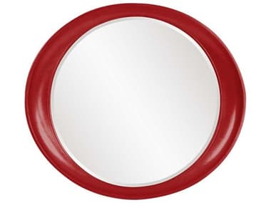 Howard Elliott Ellipse Glossy Red 35''W x 39''H Oval Wall Mirror HE2070R