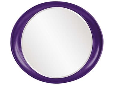 Howard Elliott Ellipse Glossy Royal Purple 35''W x 39''H Oval Wall Mirror HE2070RP