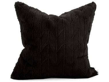 Howard Elliott Faux Fur Angora Ebony 20" x 20" Pillow HE21090