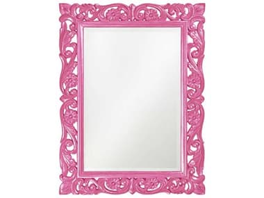 Howard Elliott Chateau Glossy Hot Pink 32''W x 42''H Rectangular Wall Mirror HE2113HP