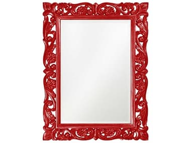 Howard Elliott Chateau Glossy Red 32''W x 42''H Rectangular Wall Mirror HE2113R