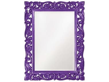 Howard Elliott Chateau Glossy Royal Purple 32''W x 42''H Rectangular Wall Mirror HE2113RP
