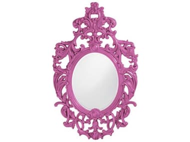 Howard Elliott Dorsiere Glossy Hot Pink 31''W x 50''H Wall Mirror HE2146HP